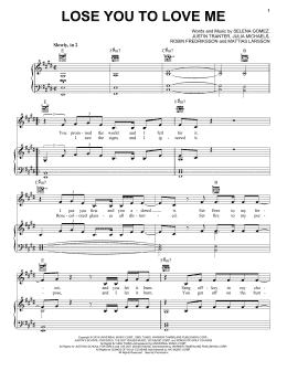 page one of Lose You To Love Me (Piano, Vocal & Guitar Chords (Right-Hand Melody))