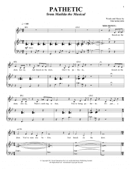 page one of Pathetic (from Matilda the Musical) (Piano & Vocal)