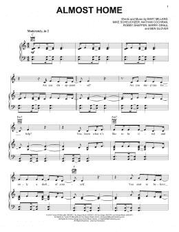 page one of Almost Home (Piano, Vocal & Guitar Chords (Right-Hand Melody))