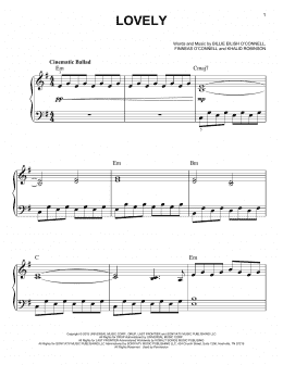 page one of lovely (from 13 Reasons Why) (Easy Piano)