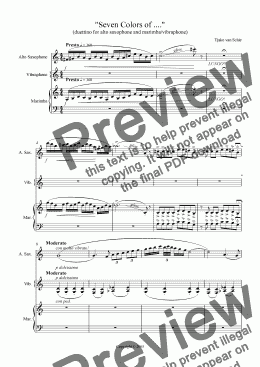 page one of Seven Colors - duettino for alto sax and marimba/vibraphone