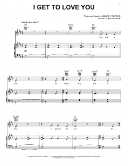 page one of I Get To Love You (Piano, Vocal & Guitar Chords (Right-Hand Melody))