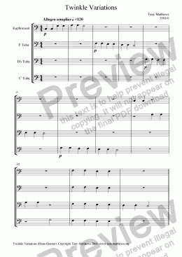 page one of Twinkle Variations (Arr. Tuba Quartet)