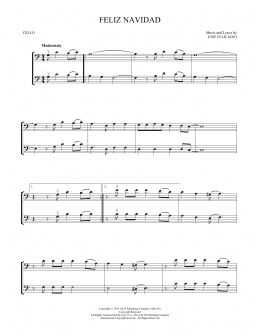 page one of Feliz Navidad (Cello Duet)