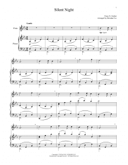page one of Silent Night (Flute and Piano)
