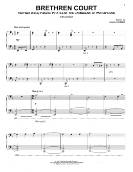 page one of Brethren Court (from Pirates Of The Caribbean: At World's End) (arr. Carol Klose) (Piano Duet)