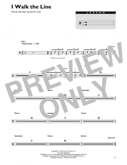 page one of I Walk The Line (Drum Chart)
