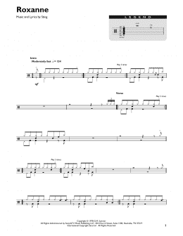 page one of Roxanne (Drum Chart)
