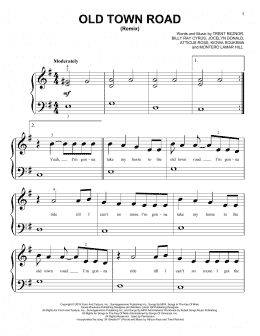 page one of Old Town Road (Remix) (Big Note Piano)