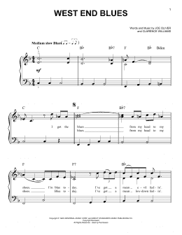 page one of West End Blues (Very Easy Piano)