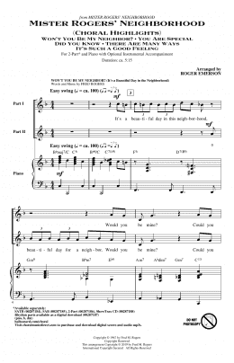 page one of Mister Rogers' Neighborhood (Choral Highlights) (arr. Roger Emerson) (2-Part Choir)