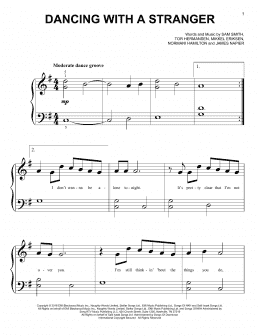 page one of Dancing With A Stranger (Big Note Piano)