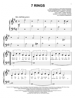 page one of 7 Rings (Big Note Piano)