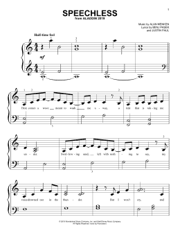 page one of Speechless (from Disney's Aladdin) (Big Note Piano)