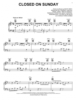 page one of Closed On Sunday (Piano, Vocal & Guitar Chords (Right-Hand Melody))