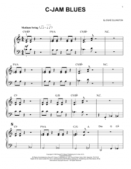 page one of C-Jam Blues (Very Easy Piano)