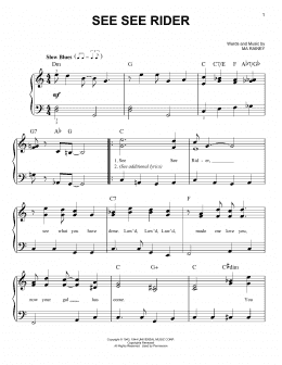 page one of See See Rider (Very Easy Piano)