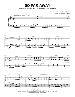 page one of So Far Away [Classical version] (from Beautiful: The Carole King Musical) (arr. Phillip Keveren) (Piano Solo)