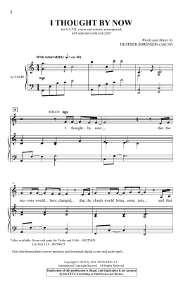 page one of I Thought By Now (SATB Choir)
