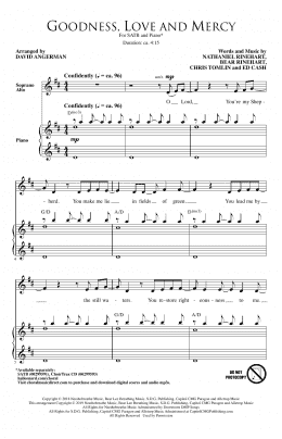 page one of Goodness, Love And Mercy (arr. David Angerman) (SATB Choir)
