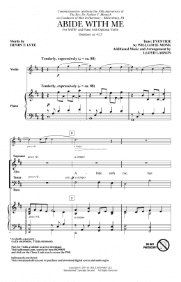 page one of Abide With Me (arr. Lloyd Larson) (SATB Choir)