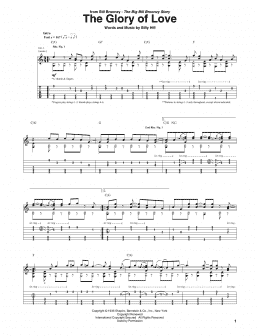 page one of The Glory Of Love (Guitar Tab)