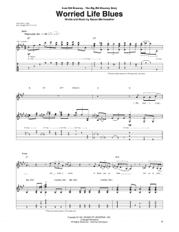 page one of Worried Life Blues (Guitar Tab)
