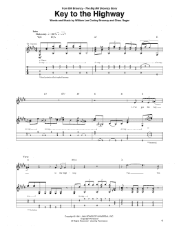 page one of Key To The Highway (Guitar Tab)