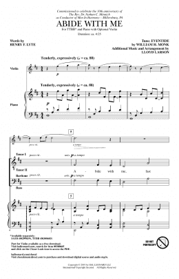 page one of Abide With Me (arr. Lloyd Larson) (TTBB Choir)
