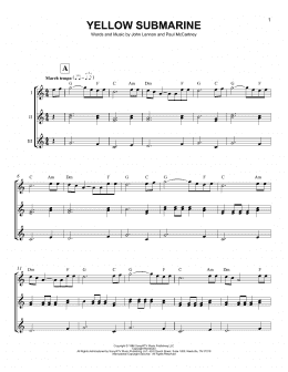 page one of Yellow Submarine (Ukulele Ensemble)