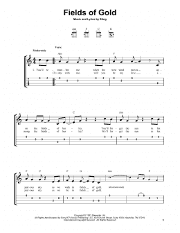 page one of Fields Of Gold (Easy Ukulele Tab)
