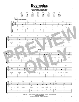 page one of Edelweiss (from The Sound Of Music) (Easy Ukulele Tab)