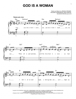 page one of God Is A Woman (Easy Piano)