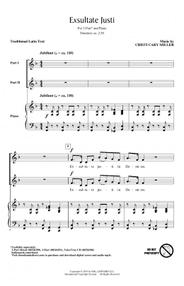 page one of Exsultate Justi (2-Part Choir)