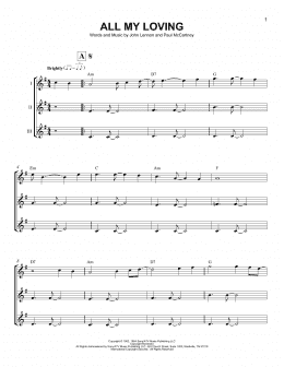page one of All My Loving (Ukulele Ensemble)
