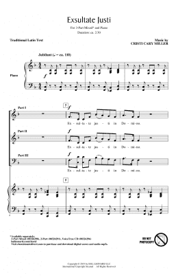page one of Exsultate Justi (3-Part Mixed Choir)