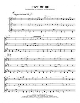 page one of Love Me Do (Ukulele Ensemble)