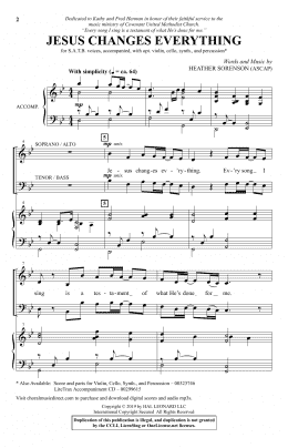 page one of Jesus Changes Everything (SATB Choir)