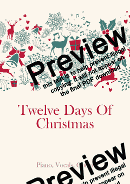 page one of Twelve Days Of Christmas