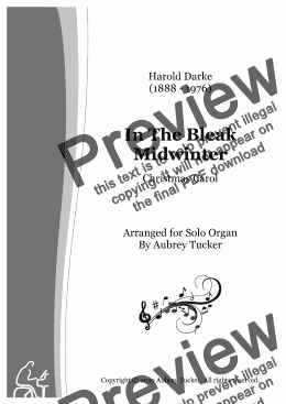 page one of Organ: In The Bleak Midwinter (Christmas Carol) - Harold Darke