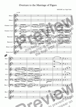 page one of Overture to the Marriage of Figaro