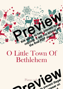 page one of O Little Town Of Bethlehem
