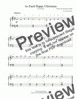 page one of As Each Happy Christmas - for easy piano