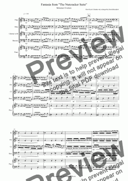 page one of Miniature Overture (Fantasia from Nutcracker) for Wind Quartet