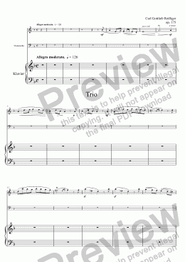 page one of Reißiger, Klaviertrio d-Moll op. 175 – Flöte (anstelle Violine)