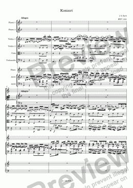 page one of Bach, J.S., Tripel-Konzert BWV 1044 – als Septett
