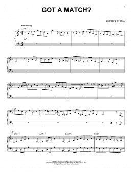 page one of Got A Match? (Piano Solo)