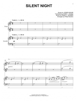 page one of Silent Night (arr. Phillip Keveren) (Piano Duet)