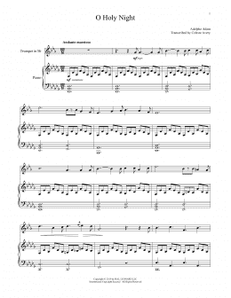 page one of O Holy Night (Trumpet and Piano)