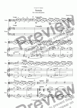 page one of Sonata in F Minor for Viola and Piano
